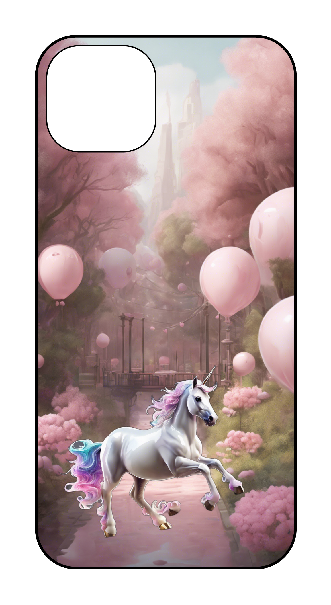 13/14カスタマイズケース ハート柄　ピンク　かわいい ユニコーン　かわいい 薄いピンク　かわいい